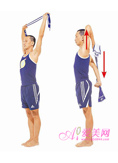 毛巾瑜伽健身 远离肩颈疾病的困扰(2)
