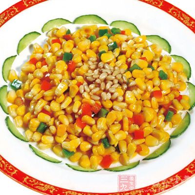 空心菜梗炒玉米