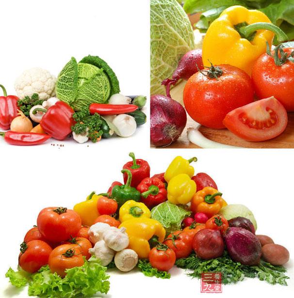 蔬菜含有的水分多，维生素多